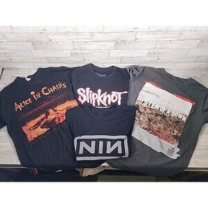 4 Band Tee Shirts Lot Size S Rock Metal NIN Slipknot Alice In Chains System SOAD